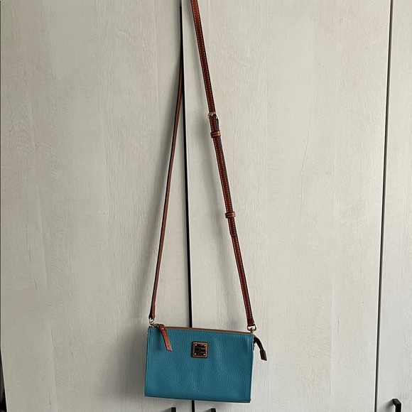 Dooney & Bourke Teal and Brown Crossbody Bag - Picture 2 of 10